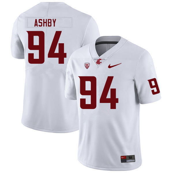 Men #94 Moon Ashby Washington State Cougars College Football Jerseys Sale-White - Click Image to Close